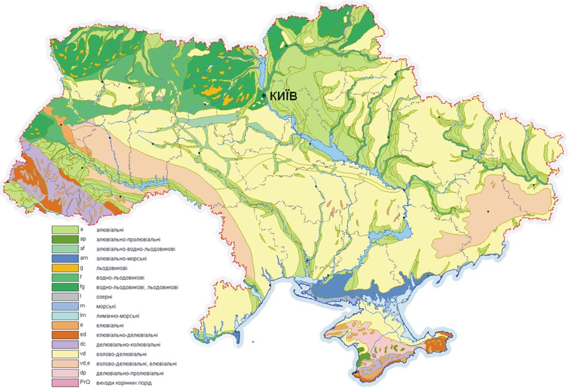 Карта антропогенних відкладів України